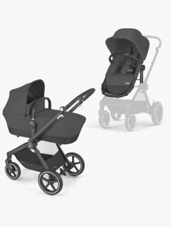 Cybex EOS Lux Duovogn inkl. Beemoo Route i-Size Autostol Baby & ISOFIX Base, Moon Black/Mineral Grey