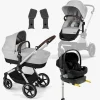 Cybex EOS Lux Duovogn inkl. Beemoo Route i-Size Autostol Baby & ISOFIX Base, Lava Grey/Black Stone