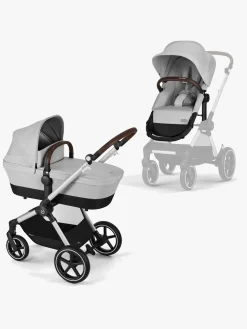 Cybex EOS Lux Duovogn inkl. Maxi-Cosi CabrioFix i-Size Autostol Baby & Base, Silver/Lava Grey