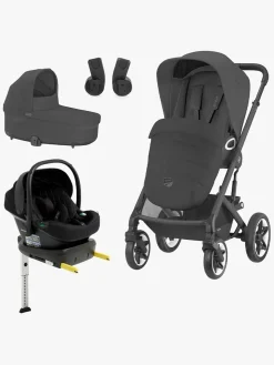 Cybex TALOS S Lux Duovogn inkl. Beemoo Route i-Size Autostol Baby & ISOFIX Base, Moon Black/Black Stone