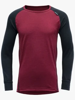 Devold Breeze Junior Skiundertrøje, Beetroot