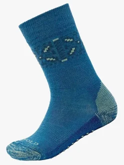 Devold Multi Merino Skridsikre Strømper Børn, Blue Melange