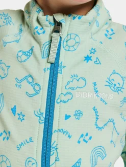 Didriksons Jadis Trøje med Lynlås, Doodle Pale Mint
