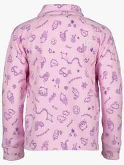 Didriksons Jadis Trøje med Lynlås, Doodle Orchid Pink