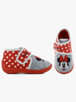 Disney Minnie Mouse Hjemmesko, Red/Light Grey