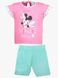 Disney Minnie Mouse T-shirt & Bukser, Lyserød/Turkis
