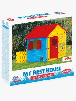 DOLU Legehus m. Stakit, Rød/Blå/Gul