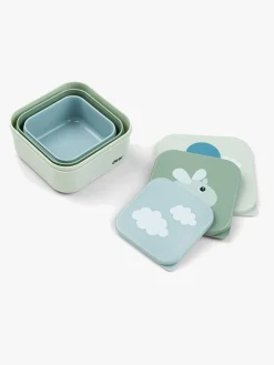 Done By Deer Happy Clouds Snack Boxes 3-pak, Grøn