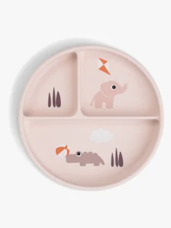 Done By Deer Playground Stick & Stay  Opdelt Silikonetallerken, Powder