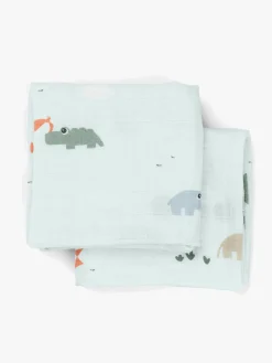 Done By Deer Playground Tæppe/ Stofble i Musselin 2-pak, Blue