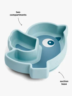 Done By Deer Stick & Stay Silikonetallerken Birdee, Blue