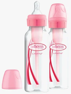Dr. Brown's Option+ Smal Hals Sutteflaske 250 ml 2-pak, Lyserød