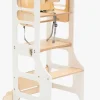 Duck Woodworks 3-i-1 Sammenklappeligt Læringstårn med Højstol, Hvid
