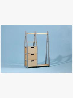 Duck Woodworks Knagerække med Skuffer, Grå