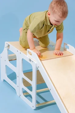 Duck Woodworks Rutsjebane til Sammenklappeligt Læringstårn, Hvid