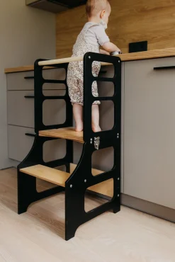 Duck Woodworks Sammenklappeligt Læringstårn, Sort