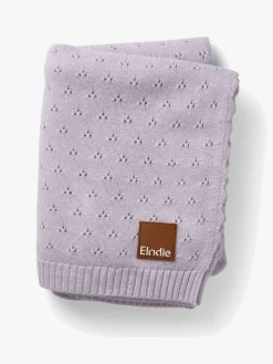Elodie  Pointelle-strikket Tæppe 100x75, Lavender Love