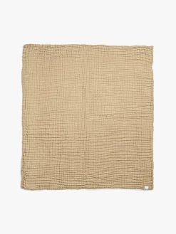 Elodie  Rynket Tæppe 120x120, Pure Khaki