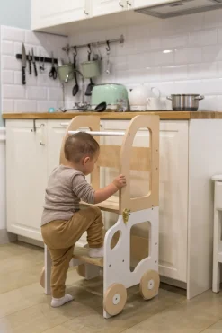 Family-scl Bil Læringstårn, Hvid/Natur