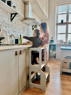 Family-scl 4-i-1 Læringstårn, Grå