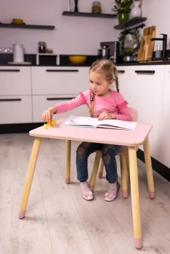 Family-SCL Kanin Bord & Stol Sæt, Pink