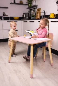 Family-SCL Kanin Bord & Stol Sæt, Pink