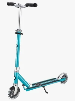 Globber Flow Element Lights Chrome Finish Løbehjul, Aqua Blue