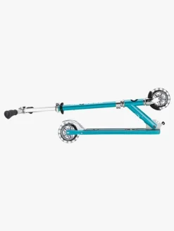 Globber Flow Element Lights Chrome Finish Løbehjul, Aqua Blue