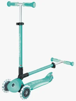 Globber Go-Up Deluxe Lights Trehjulet Løbehjul, Dark Mint