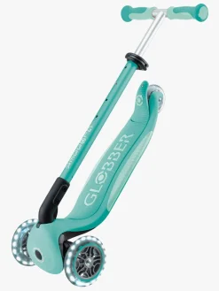 Globber Go-Up Deluxe Lights Trehjulet Løbehjul, Dark Mint
