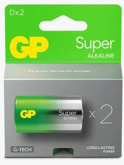 GP Super Alkaline G-TECH D/LR20 Batterier 2-Pak
