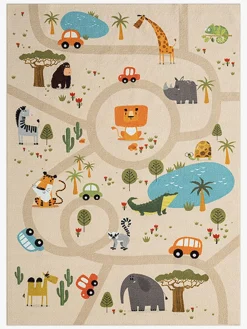 Happy Kids Gulvtæppe 140x200, Linne