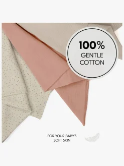 Hauck Cuddle N Clean Tæppe/ Stofble i Musselin 3-pak, Beige Dots/Cork/Beige