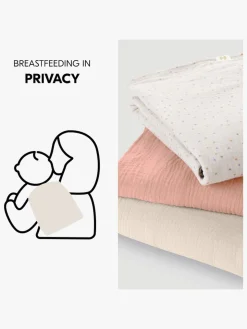 Hauck Cuddle N Clean Tæppe/ Stofble i Musselin 3-pak, Beige Dots/Cork/Beige