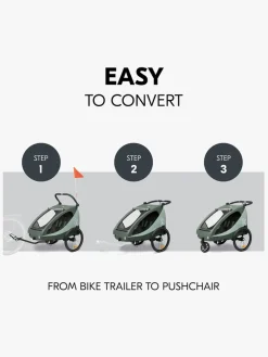 Hauck Dryk Duo Plus Cykelanhænger, Dark Green