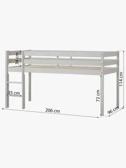 Hoppekids ECO Comfort  Halvhøj Højseng 90x200, Duegrå