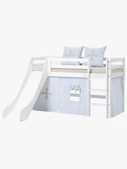 Hoppekids ECO Dream Halvhøj Seng med Rutsjebane og Stige 90x200, Hvid