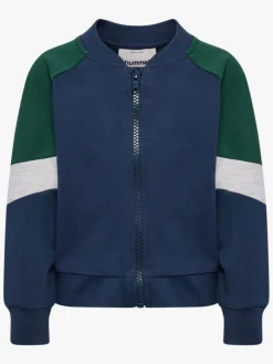 Hummel Loose Block Mini Full-Zip Trøje, Dress Blues
