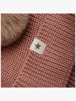 Huttelihut Hue Merinould med Pomponer, Burlwood