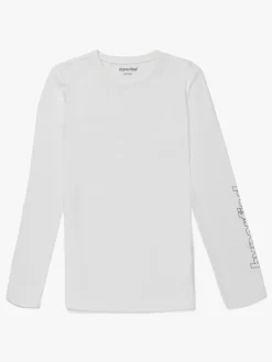 Hyperfied Jersey Logo Long Sleeve Top, Snow White