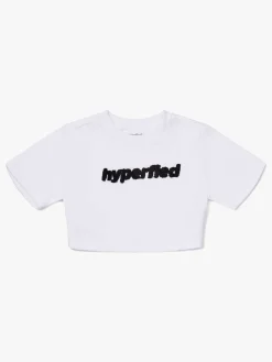 Hyperfied Running Short Sleeve Logo Sweatshirt, Snow White
