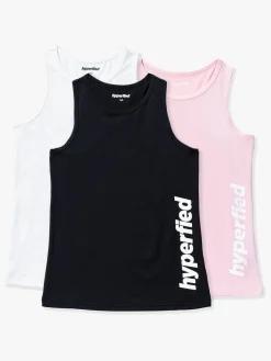 Hyperfied Split Tank Top 3-pak, Black/White/Fairy Tale