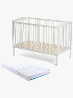 JLY MAJA Dream Basic Tremmeseng med BabyMatex Carpathia Madras 60x120 cm, Hvid