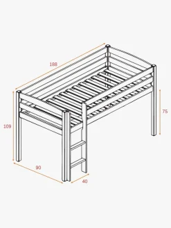 JLY PIRAT Dream Juniorseng m. Sengegardin & Madras 90x190, Hvid