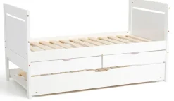 JLY 70x140 Juniorseng med Ekstraseng + Opbevaringskasser, Hvid