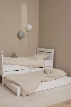 JLY 70x140 Juniorseng med Ekstraseng + Opbevaringskasser, Hvid