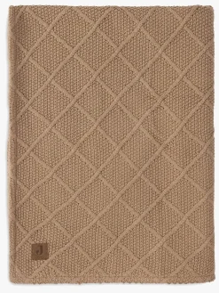 Jollein Strikket Tæppe Ternet Mønster med Bamsefleece, Biscuit