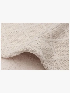 Jollein Strikket Tæppe Ternet Mønster med Bamsefleece, Oatmeal