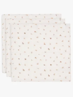 Jollein Tæppe/ Stofble i Musselin 70x70 cm 3-pak, Animal Friends