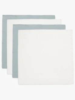 Jollein Tæppe/ Stofble i Musselin 4-pak, Sea Green/Ivory